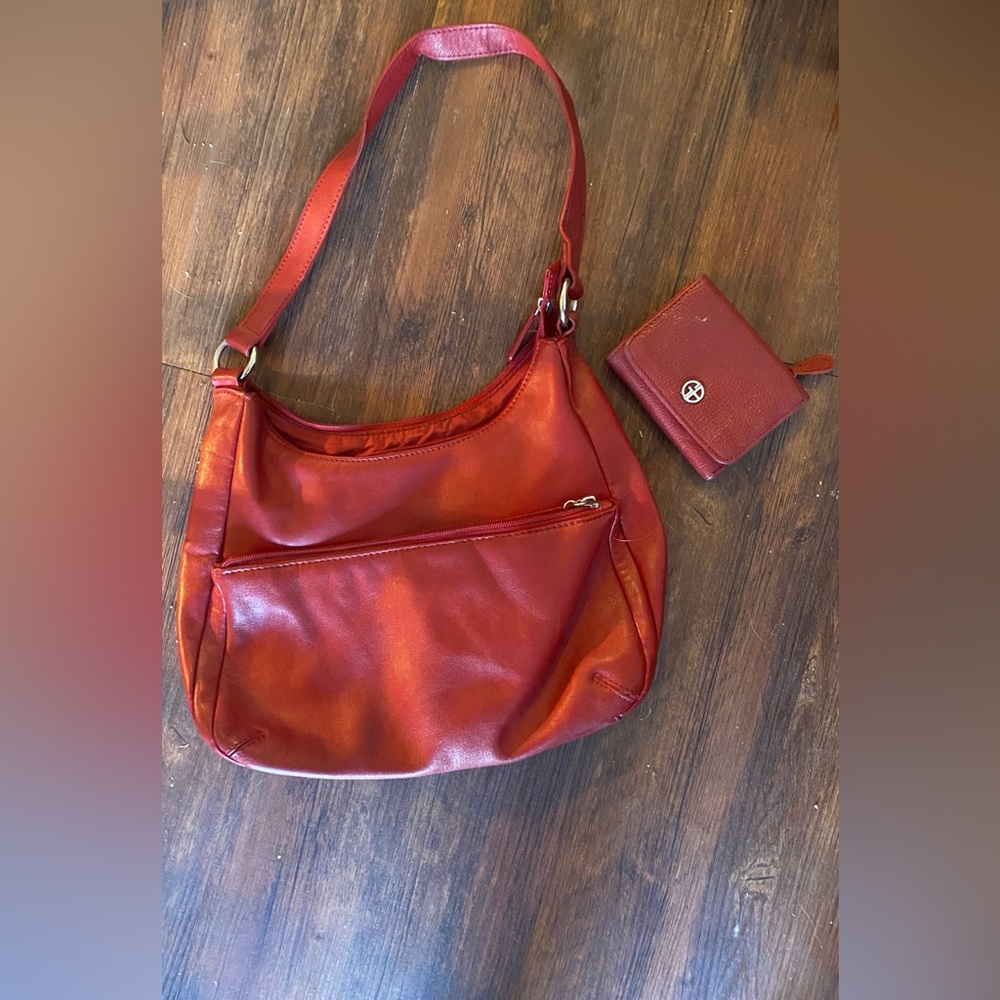 Giani Bernini Red Leather Purse and Matching Wallet